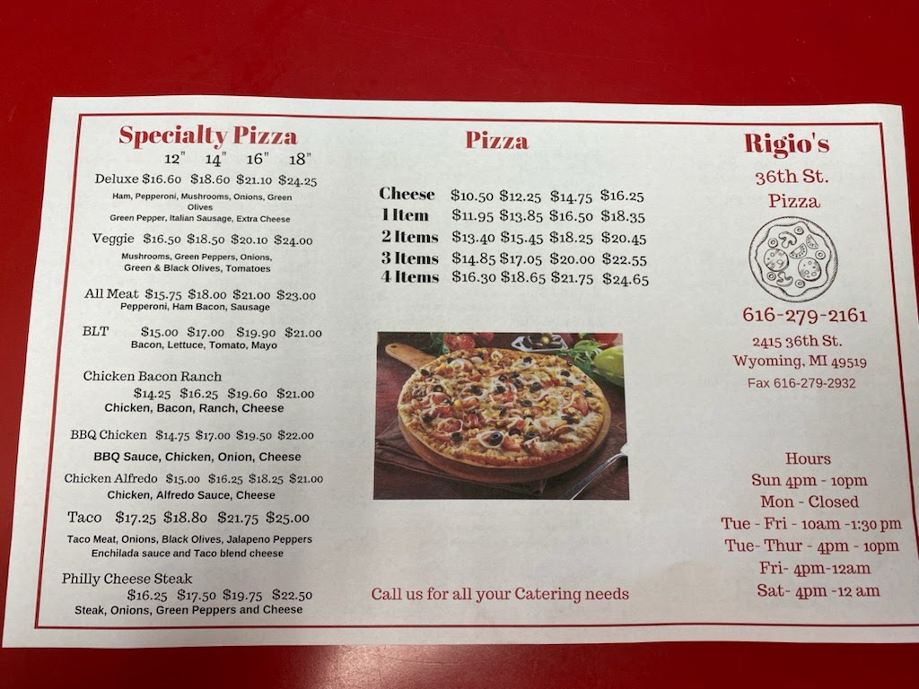 Rigios 36th street pizza | restaurant | 2415 36th St SW, Wyoming, MI 49519, United States | 6162792161 OR +1 616-279-2161