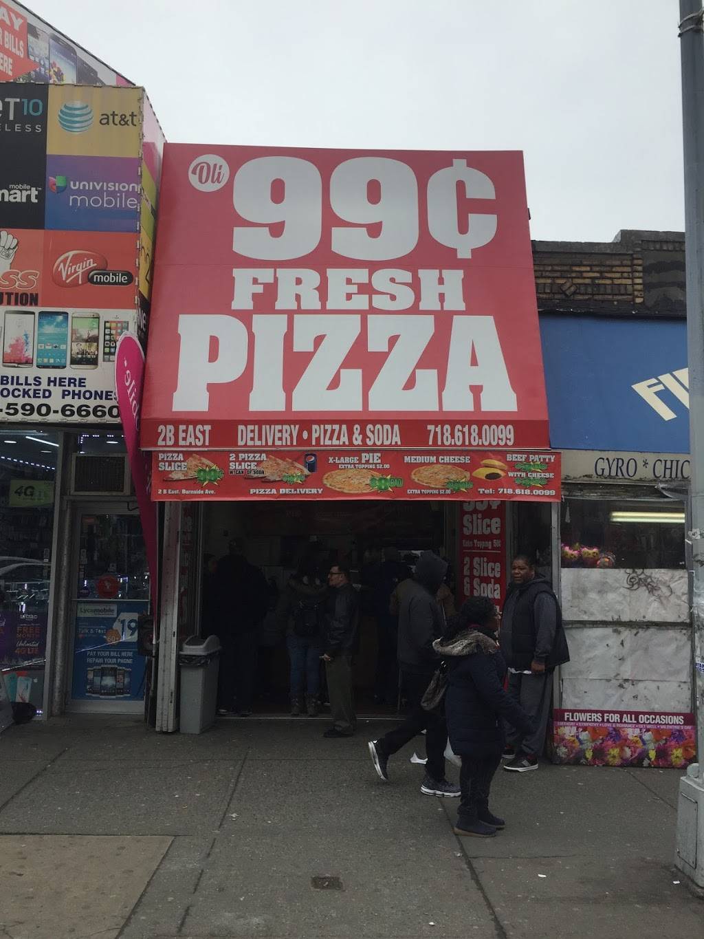 Oli 99 Cent Fresh Pizza | restaurant | 2 E Burnside Ave, Bronx, NY 10453, USA | 7186180099 OR +1 718-618-0099