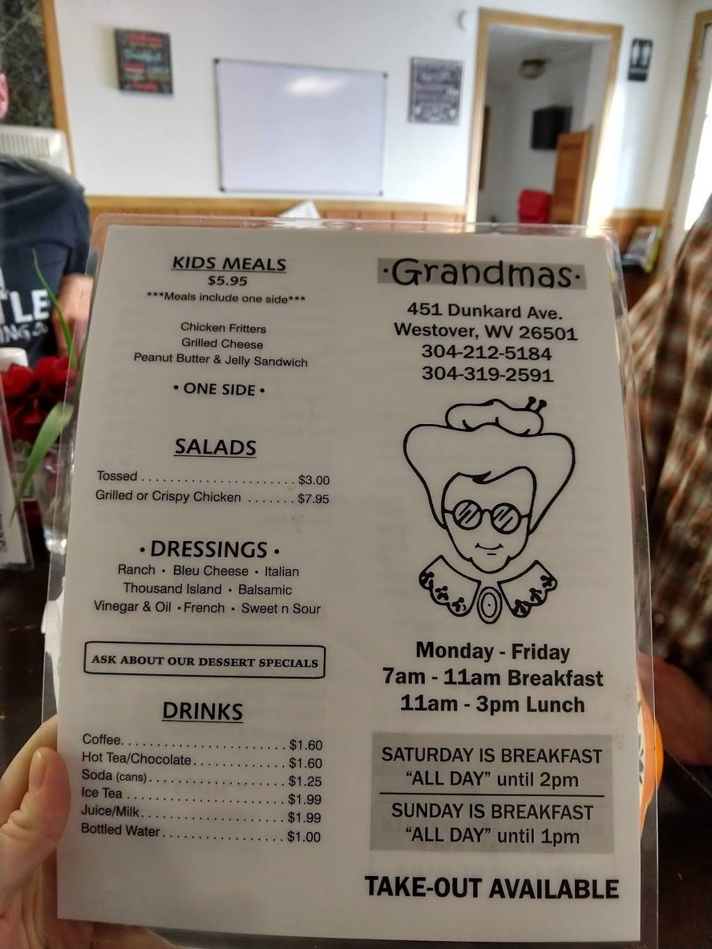 Grandma Jeans Country Kitchen | restaurant | 451 Dunkard Ave, Westover, WV 26501, USA | 3042125184 OR +1 304-212-5184