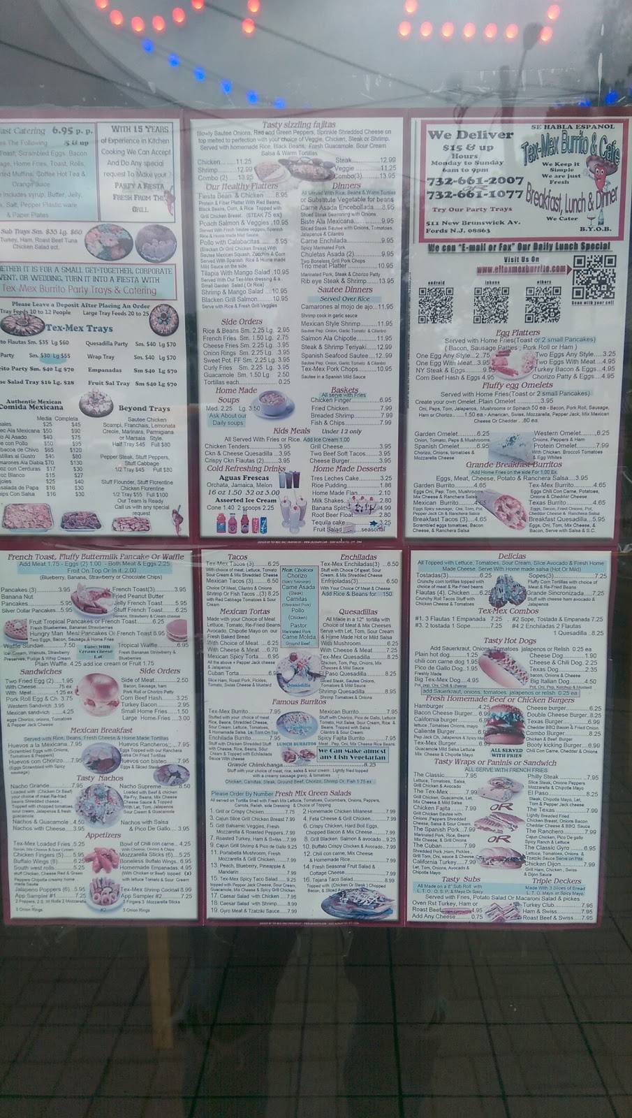 El Tex Mex Burrito & Cafe | restaurant | 511 New Brunswick Ave, Fords, NJ 08863, USA | 7326612007 OR +1 732-661-2007