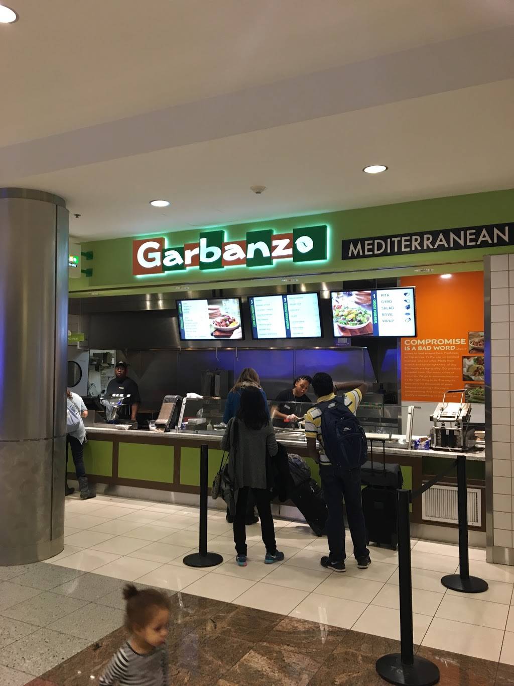 Garbanzo Mediterranean Fresh | meal takeaway | Hartsfield-Jackson Atlanta International Airport, 6000 North Terminal, Parkway, Atlanta, GA 30337, USA | 4047625576 OR +1 404-762-5576