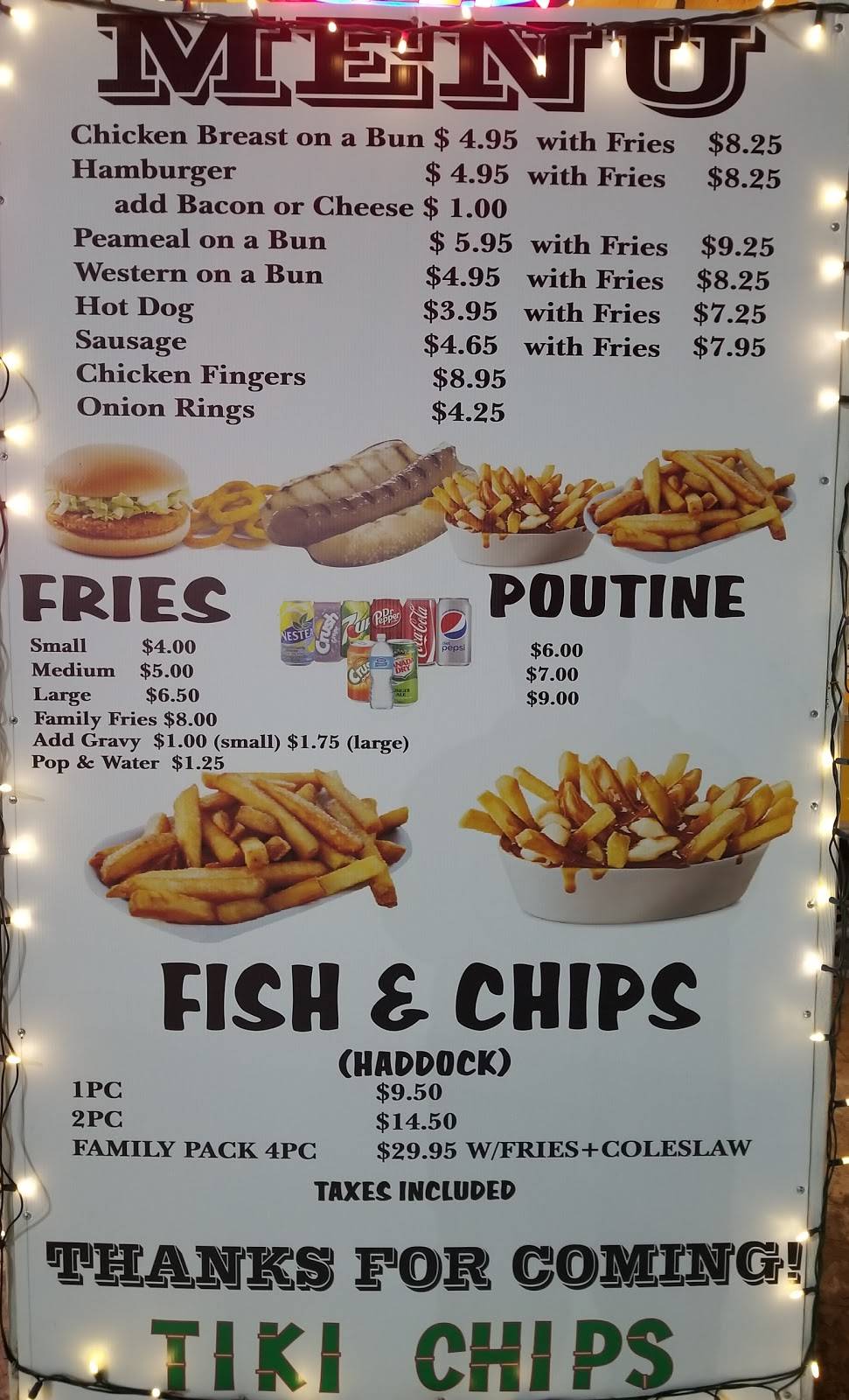 Tiki Chips | restaurant | 582 Bayfield St, Barrie, ON L4M 5A2, Canada | 7058165833 OR +1 705-816-5833