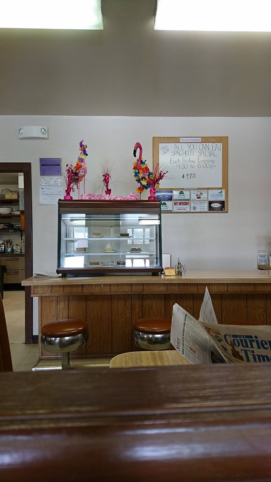 Flamingo Restaurant | restaurant | 108 1st St, Dunreith, IN 47337, USA | 7659877111 OR +1 765-987-7111