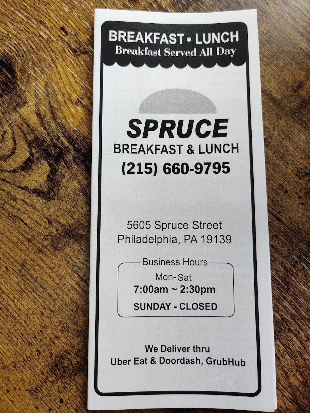 Spruce Breakfast & Lunch | restaurant | 5605 Spruce St, Philadelphia, PA 19139, USA | 2156609795 OR +1 215-660-9795