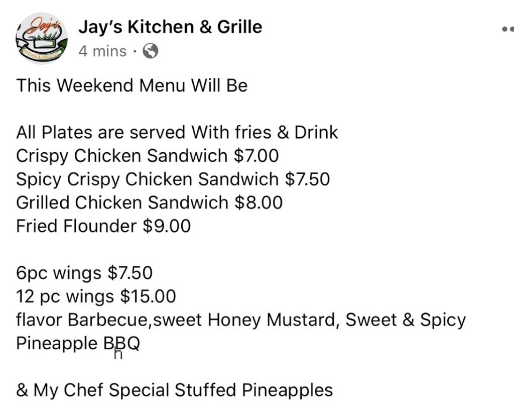 Jays Kitchen & Grille LLC | restaurant | 1101 Roper Mountain Rd, Greenville, SC 29615, USA | 8643870599 OR +1 864-387-0599