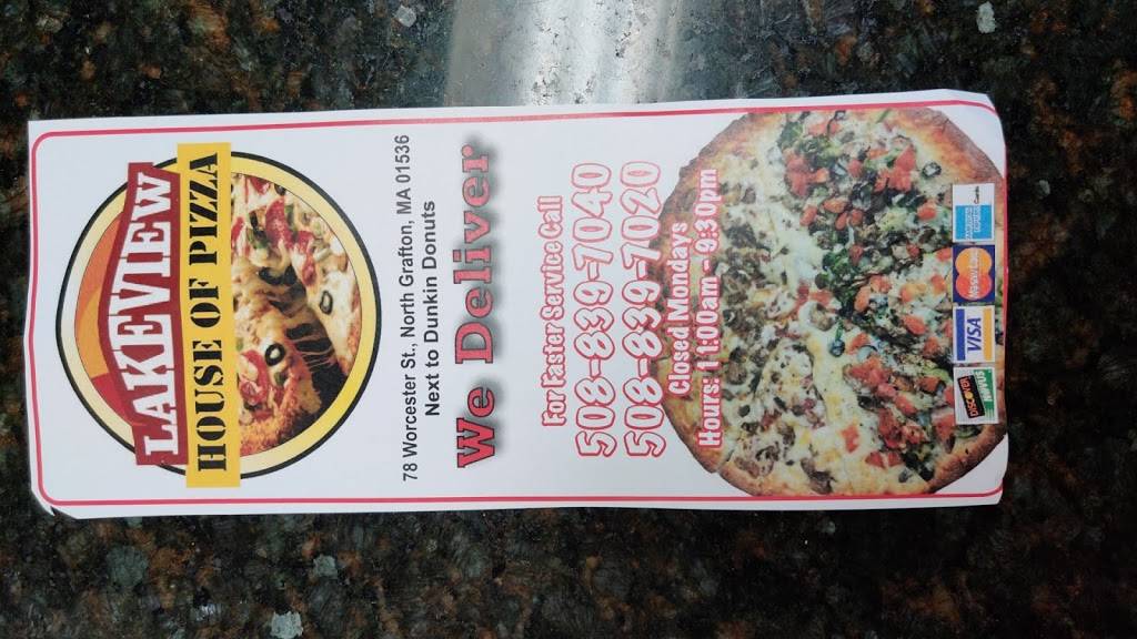 Lakeview House Of Pizza | restaurant | 78 Worcester St, North Grafton, MA 01536, USA | 5088397020 OR +1 508-839-7020