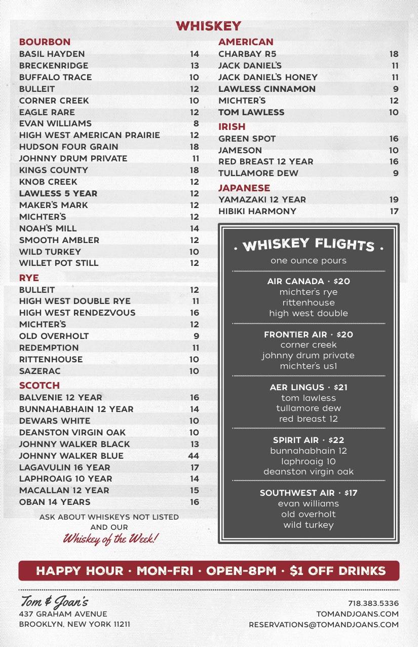 Tom & Joans | restaurant | 437 Graham Ave, Brooklyn, NY 11211, USA | 7183835336 OR +1 718-383-5336