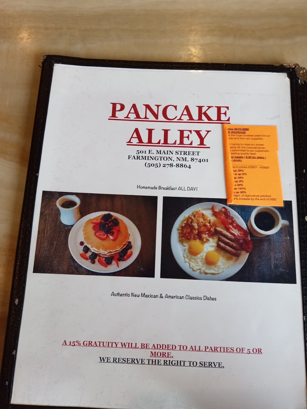Pancake Alley | restaurant | 525 E Broadway Ave, Farmington, NM 87401, USA | 5052788864 OR +1 505-278-8864
