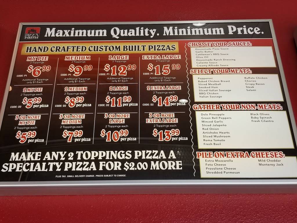 Pizza Pirates | restaurant | 2092 S Garey Ave, Pomona, CA 91766, USA | 9095901700 OR +1 909-590-1700