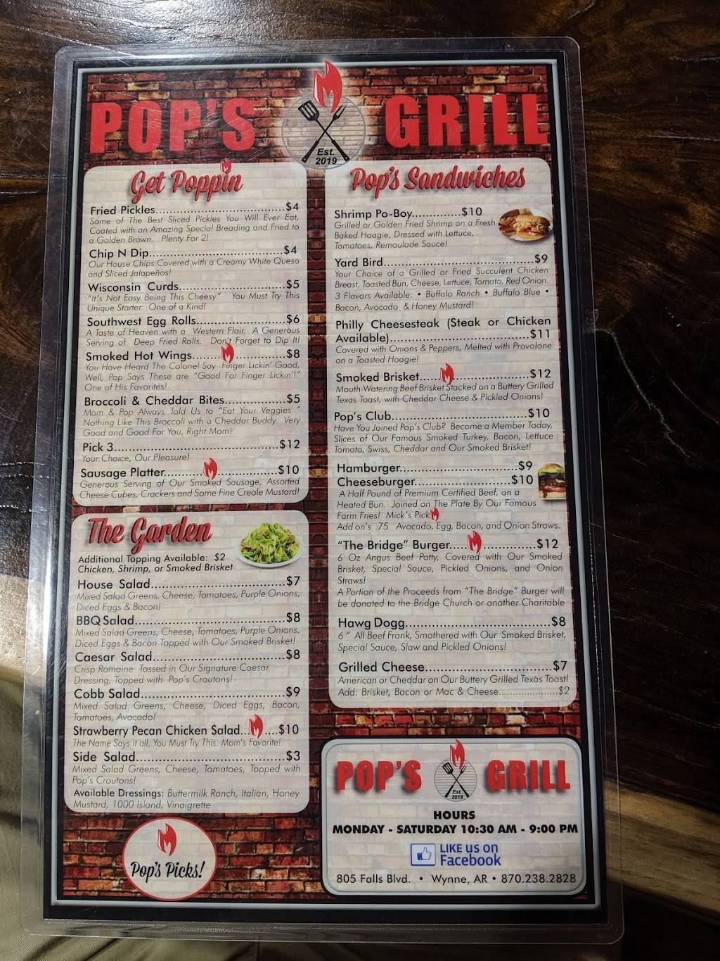 Pops Grill | restaurant | 805 S Falls Blvd, Wynne, AR 72396, USA | 8702382828 OR +1 870-238-2828