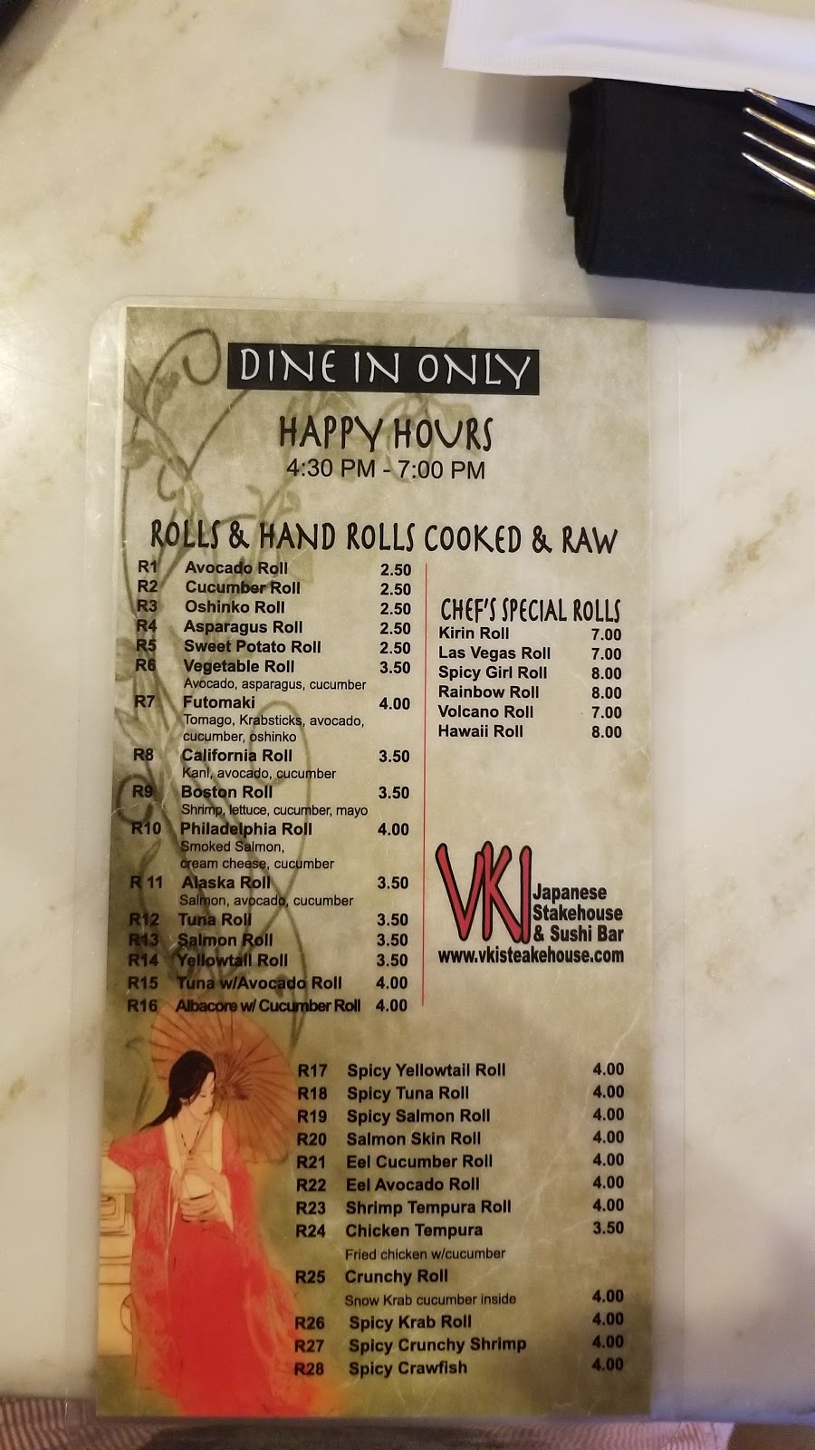 VKI Japanese Steakhouse & Sushi Bar | restaurant | 4552 US-98, Santa Rosa Beach, FL 32459, USA | 8502672555 OR +1 850-267-2555