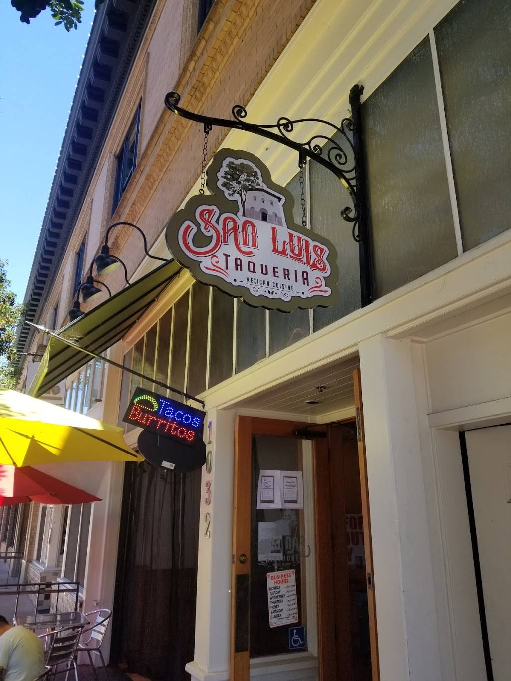 San luis taqueria | restaurant | 1032 Chorro St, San Luis Obispo, CA 93401, USA | 8054392866 OR +1 805-439-2866