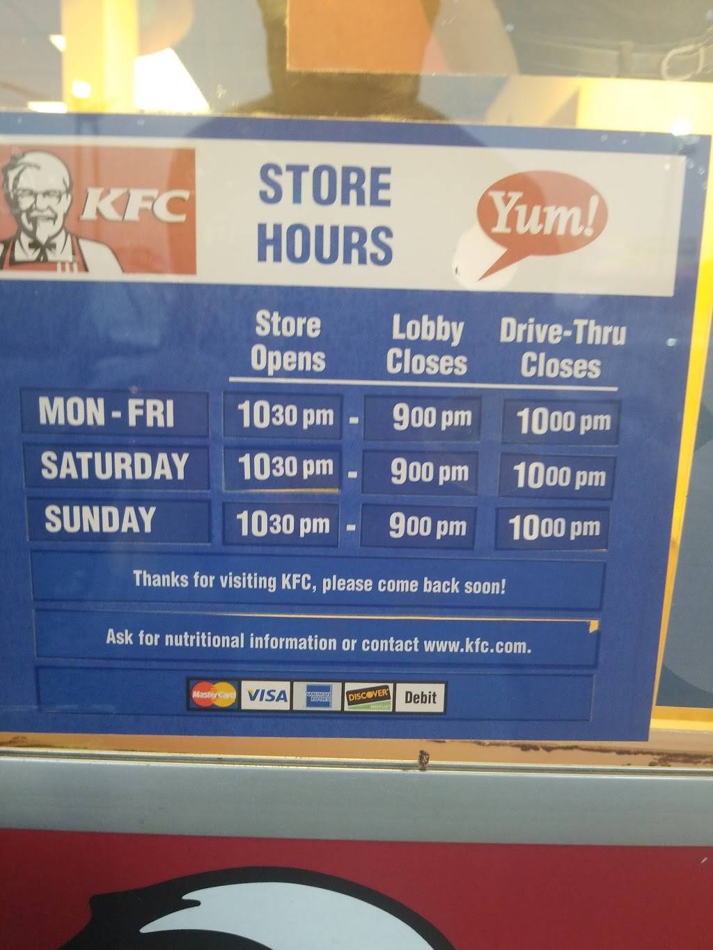 KFC | restaurant | 3704 W Washington St, Indianapolis, IN 46241, USA | 3177599859 OR +1 317-759-9859