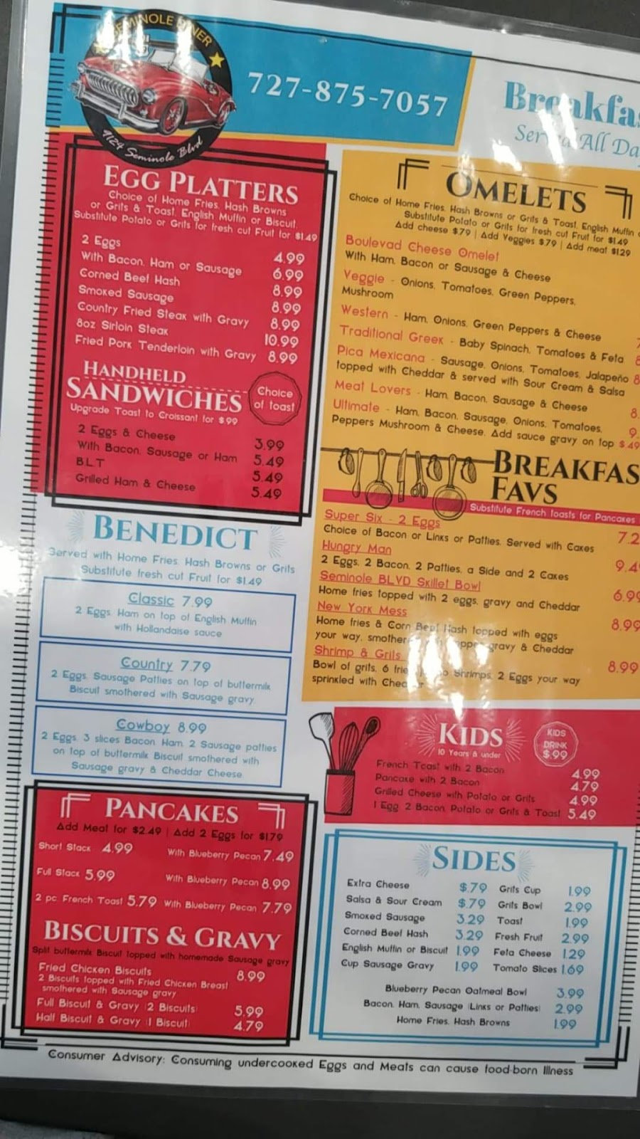 Seminole Diner | restaurant | 9124 Seminole Blvd, Seminole, FL 33772, USA | 7272026172 OR +1 727-202-6172