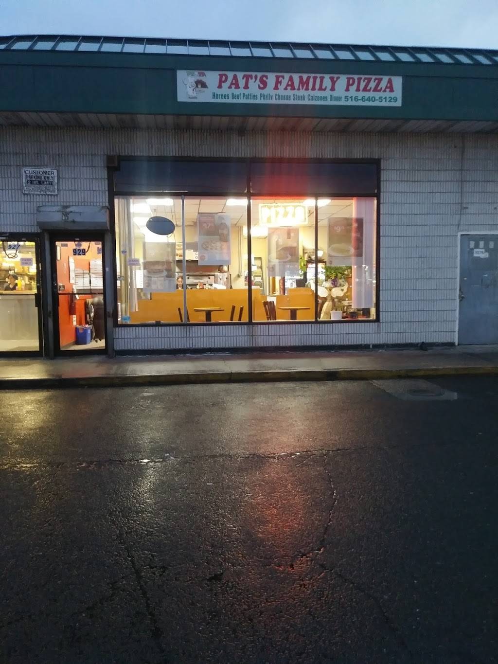 Pats Family Pizzeria | restaurant | 929 Nassau Rd, Uniondale, NY 11553, USA | 5166405129 OR +1 516-640-5129