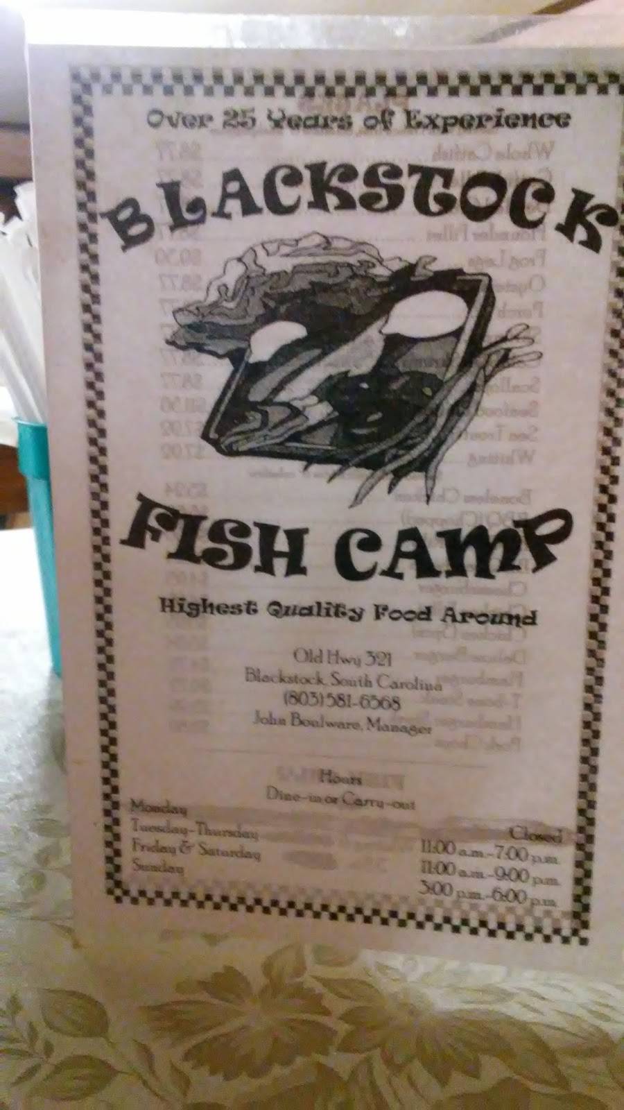 Blackstock Fish Camp | restaurant | 1944 Blackstock Rd, Blackstock, SC 29014, USA | 8035816568 OR +1 803-581-6568