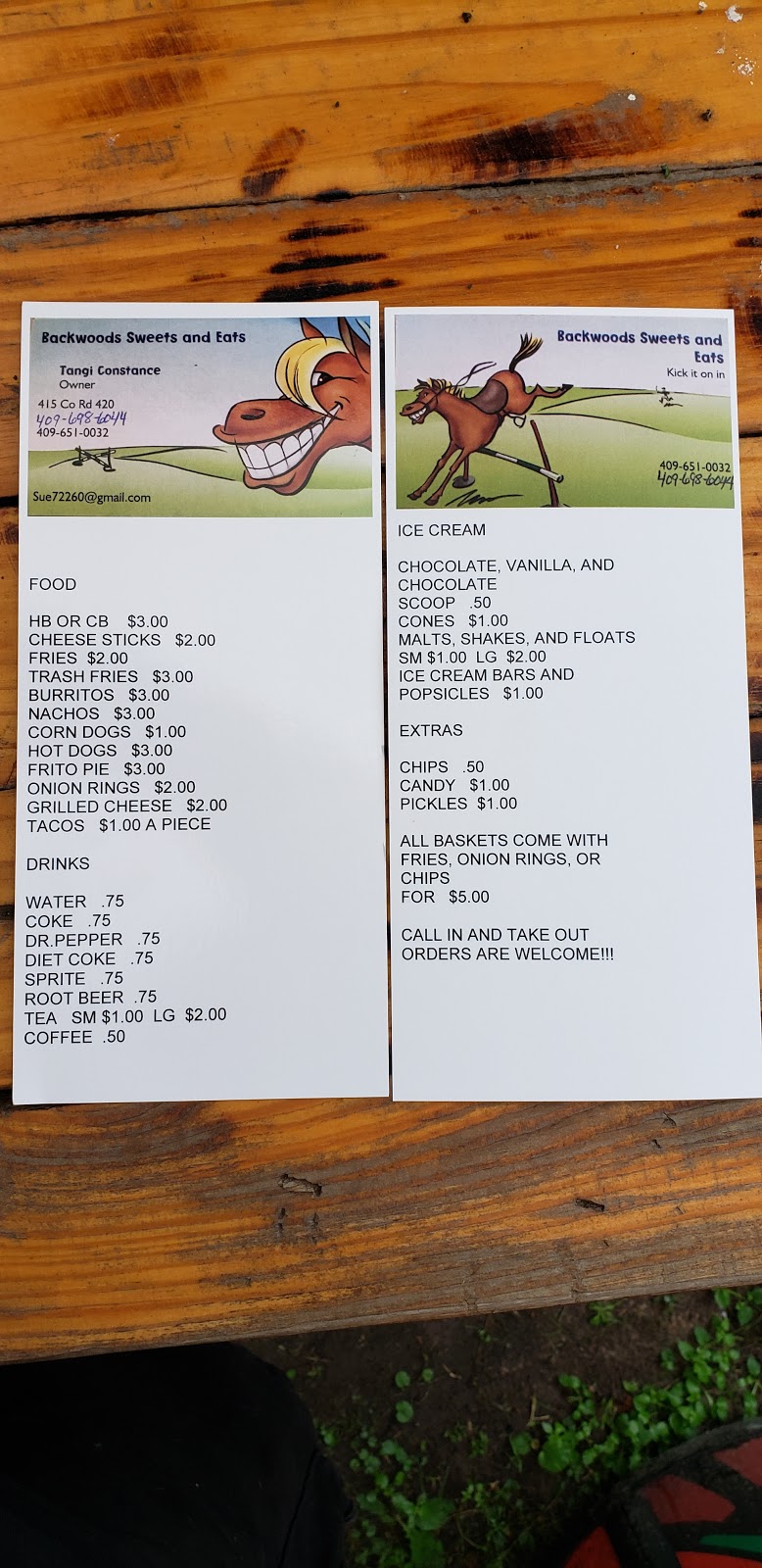 Backwoods Sweets and Eats | restaurant | 420 Co Rd 415, Kirbyville, TX 75956, USA | 4096510032 OR +1 409-651-0032