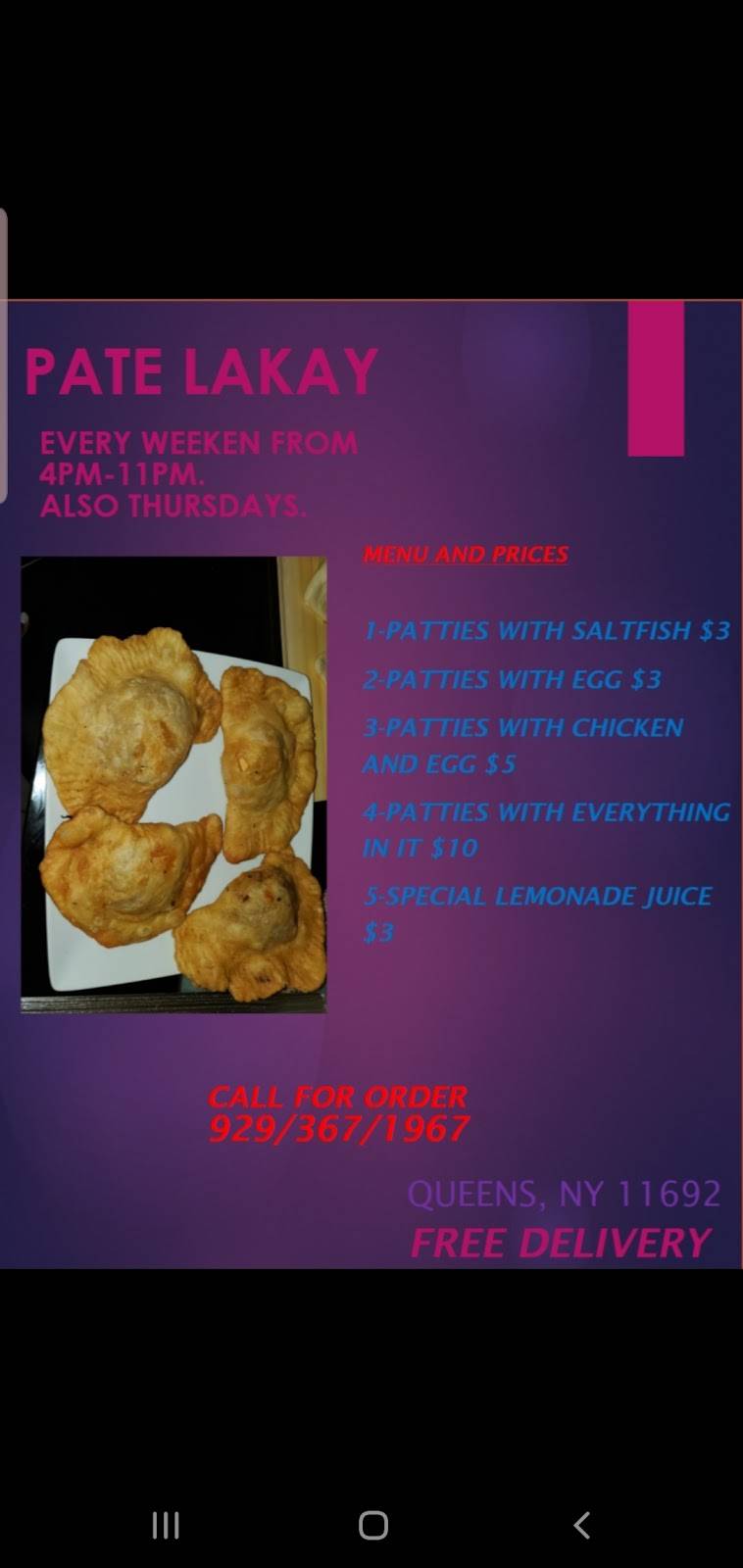 PATE LAKAY | restaurant | 126 Beach 61st St, Arverne, NY 11692, USA | 9293671967 OR +1 929-367-1967