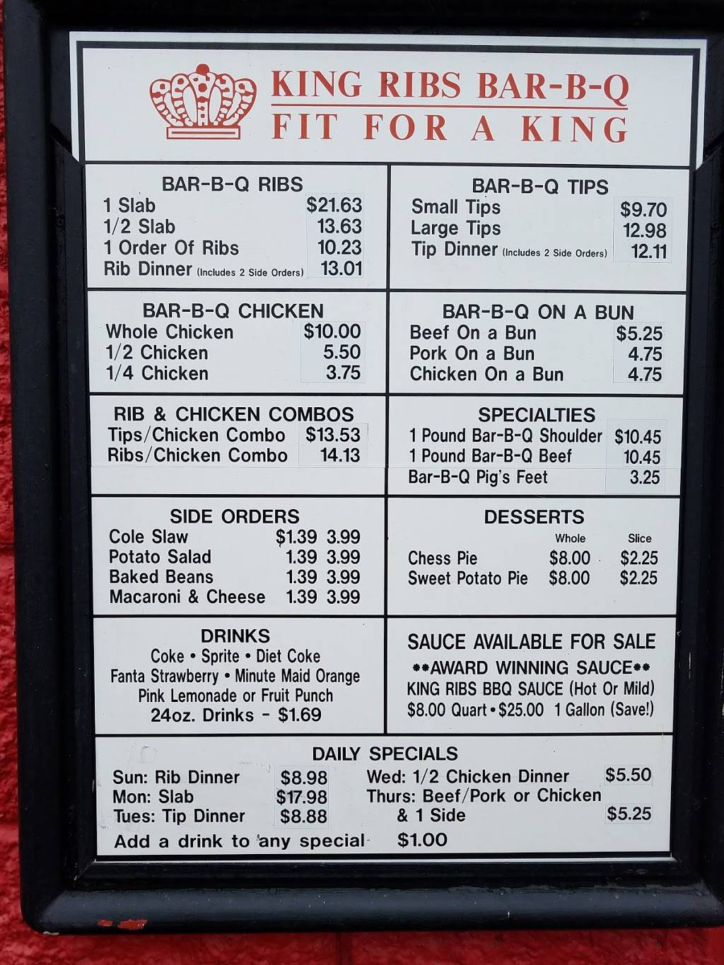 King Ribs Bar-B-Q | restaurant | 4130 N Keystone Ave, Indianapolis, IN 46205, USA | 3175430841 OR +1 317-543-0841