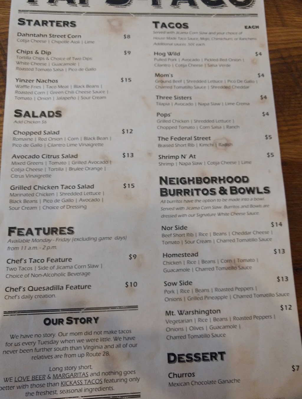 Taps and Taco | restaurant | 115 Federal St, Pittsburgh, PA 15212, USA | 4123254493 OR +1 412-325-4493