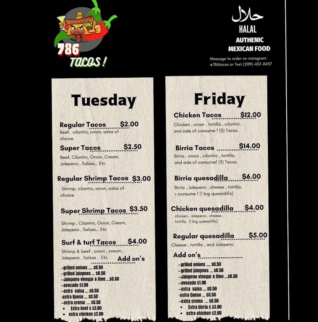 786 Tacos | restaurant | CA-99, Lodi, CA 95240, USA | 2094378437 OR +1 209-437-8437