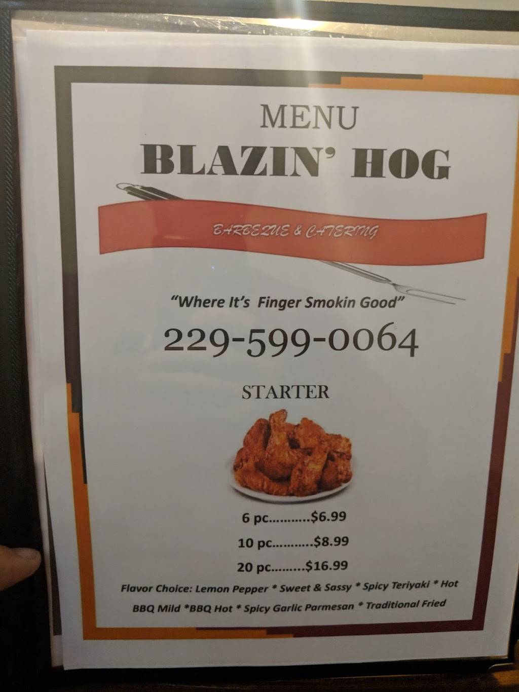 Blazin Hog BBQ | restaurant | 202 Greenridge Dr, Nashville, GA 31639, USA | 2295990064 OR +1 229-599-0064