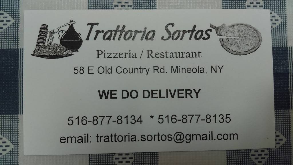 Trattoria Sortos | restaurant | 58 Old Country Rd, Mineola, NY 11501, USA | 5168778134 OR +1 516-877-8134