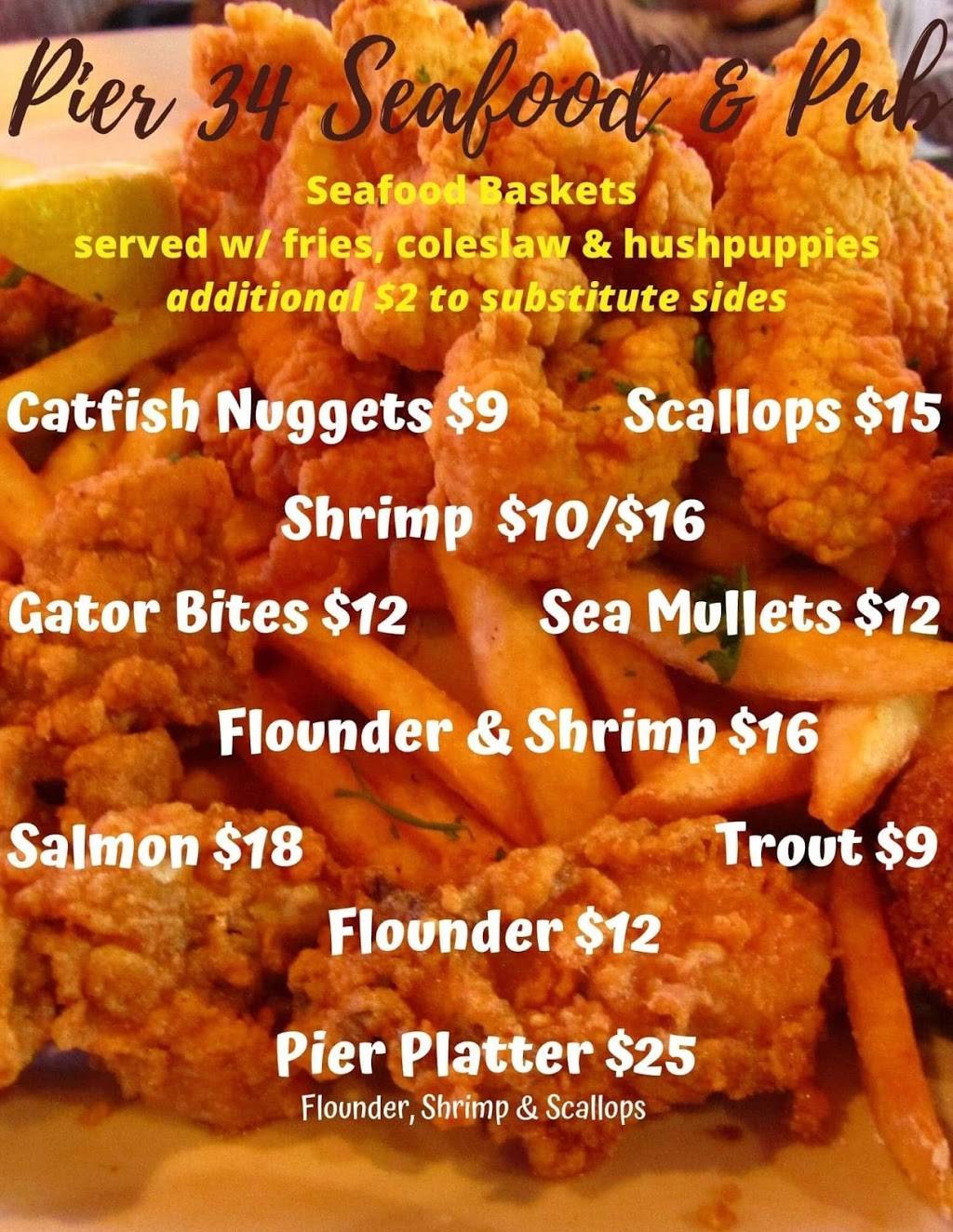 Pier 34 Seafood | restaurant | 1206 N Berkeley Blvd, Goldsboro, NC 27534, USA | 9199475851 OR +1 919-947-5851