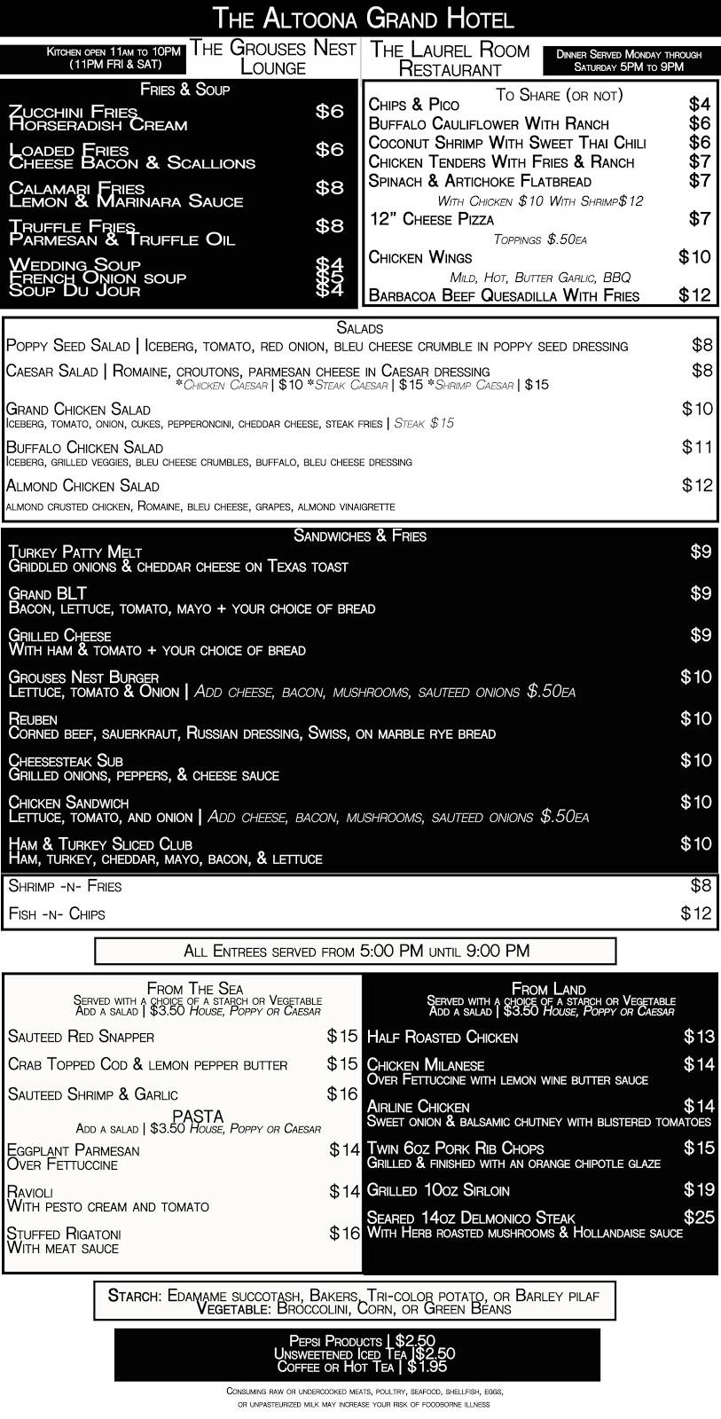 The Grouses Nest | restaurant | 1 Sheraton Dr, Altoona, PA 16601, USA | 8149461631 OR +1 814-946-1631