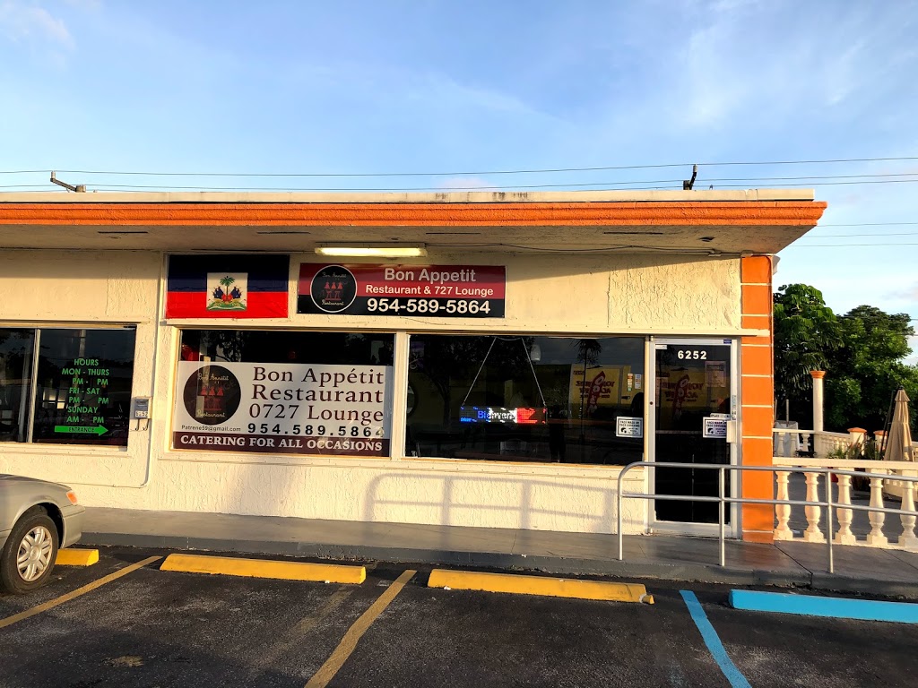 Bon Appetit Restaurant & 727 Lounge | restaurant | 6252 Pembroke Rd, Miramar, FL 33023, USA | 9545895864 OR +1 954-589-5864