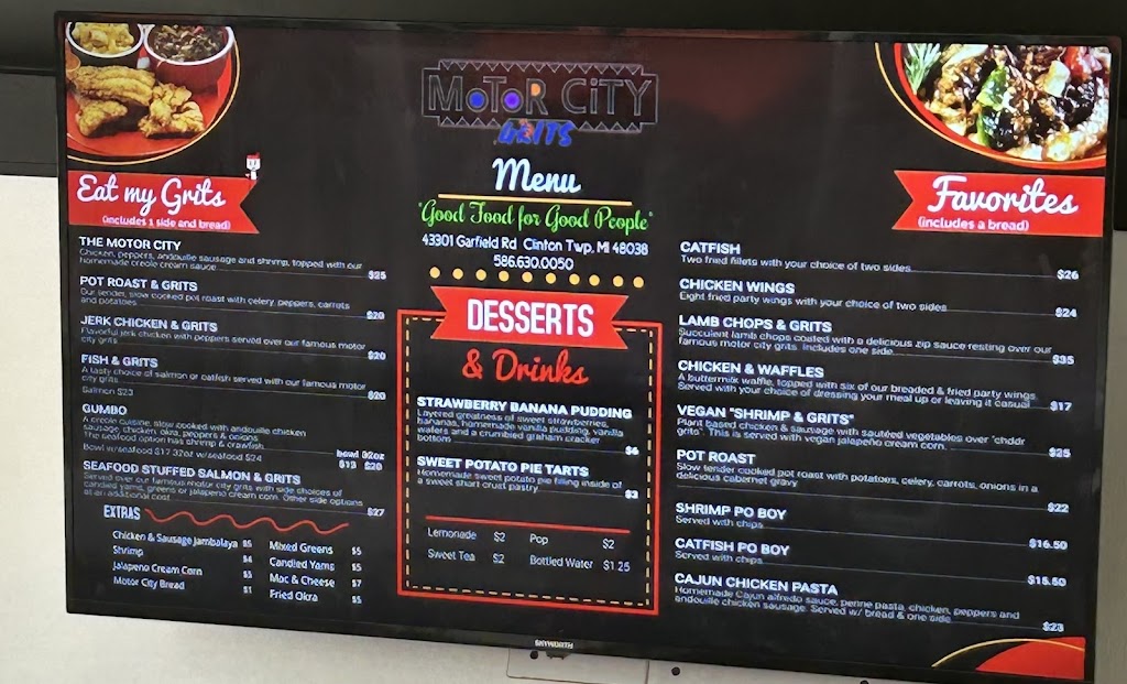 Motor City Grits | restaurant | 43301 Garfield Rd, Clinton Twp, MI 48038, USA | 5866306573 OR +1 586-630-6573