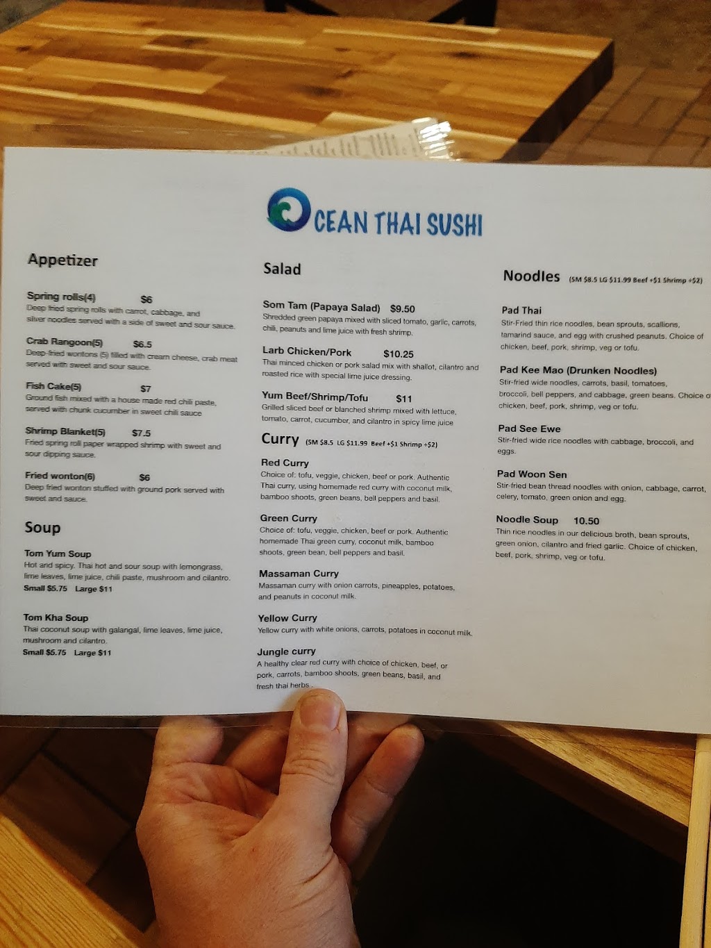 Ocean Thai Sushi | restaurant | 9516 Haver Way, Indianapolis, IN 46240, USA | 3174177834 OR +1 317-417-7834