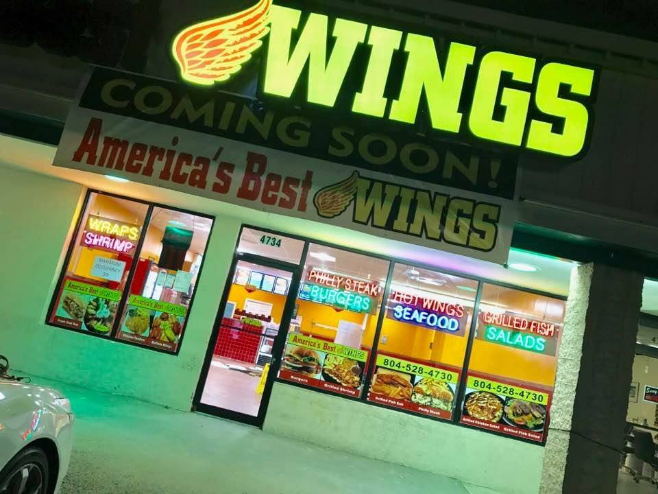 Americas Best Wings | restaurant | 4734 Finlay St, Henrico, VA 23231, USA | 8045284730 OR +1 804-528-4730