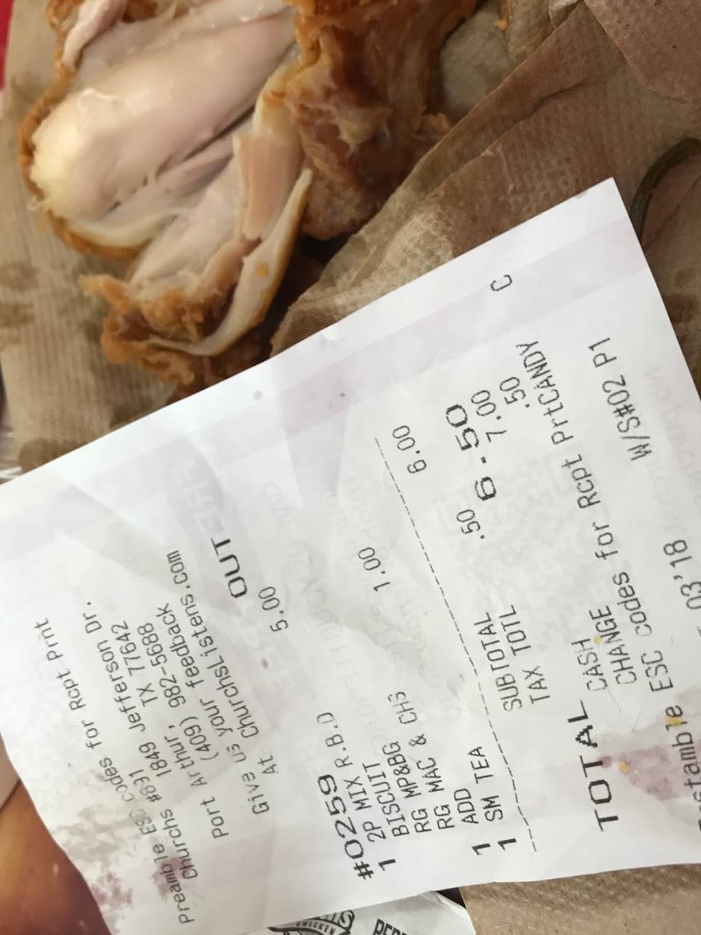 Churchs Chicken | restaurant | 1849 Jefferson Dr, Port Arthur, TX 77642, USA | 4099825688 OR +1 409-982-5688