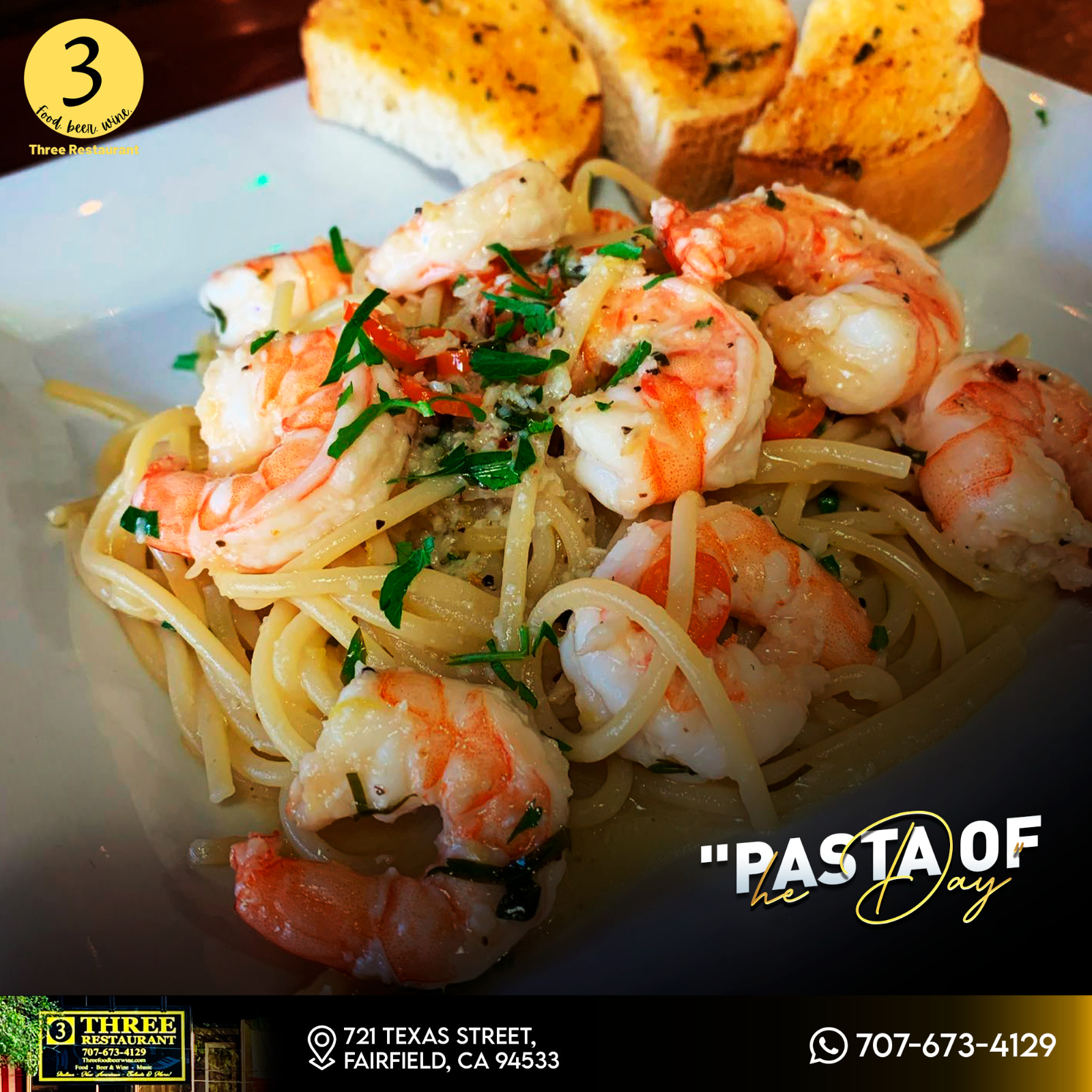 Three Italian Restaurant | restaurant | 721 Texas St, Fairfield, CA 94533, USA | 7076734129 OR +1 707-673-4129