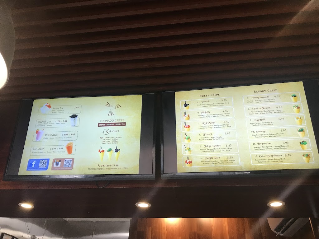 Tornado Crepes | restaurant | 1808 Weirfield St, Queens, NY 11385, USA | 9172576661 OR +1 917-257-6661