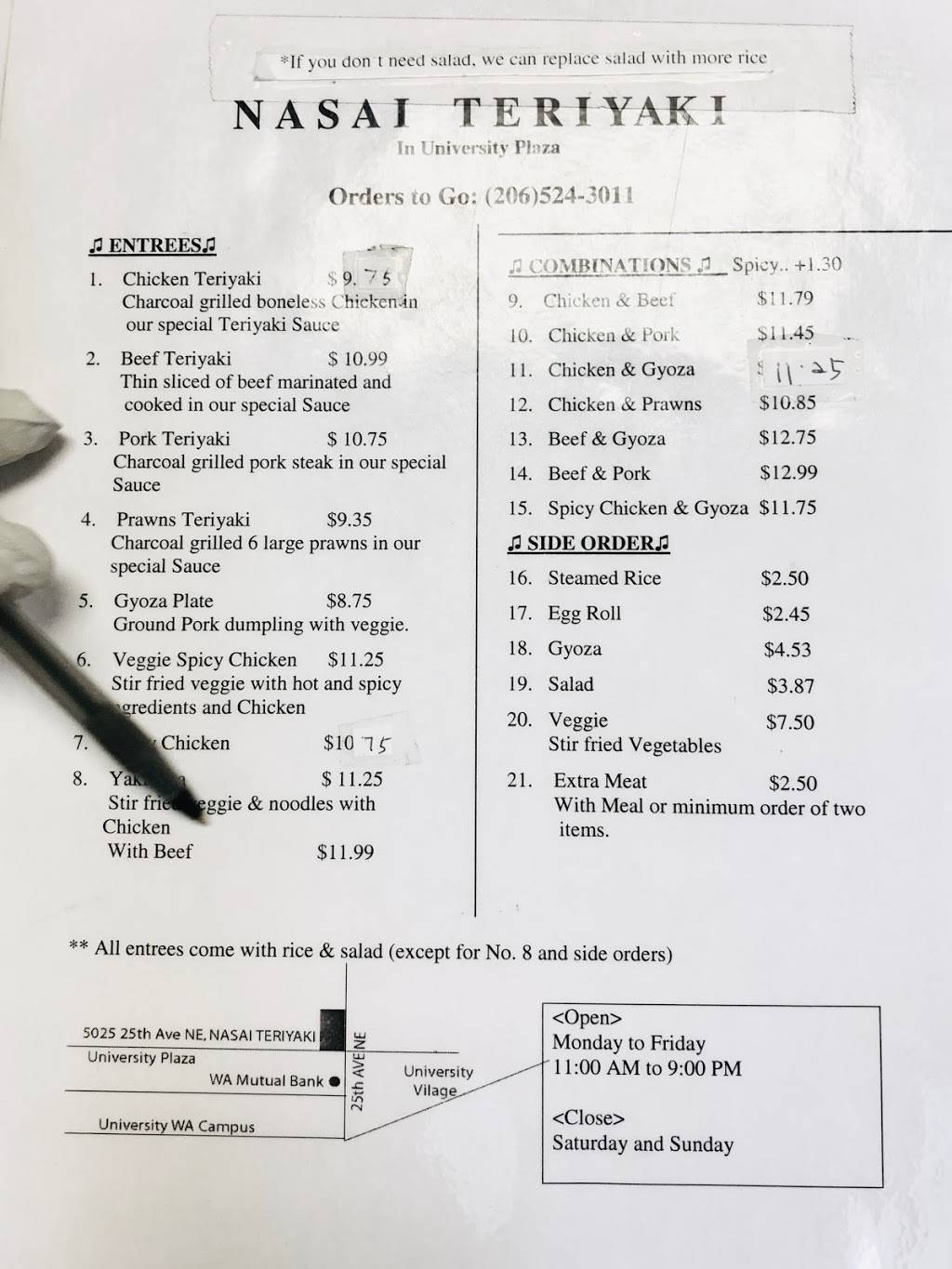 Nasai Teriyaki | restaurant | 5025 25th Ave NE, Seattle, WA 98105, USA | 2065243011 OR +1 206-524-3011