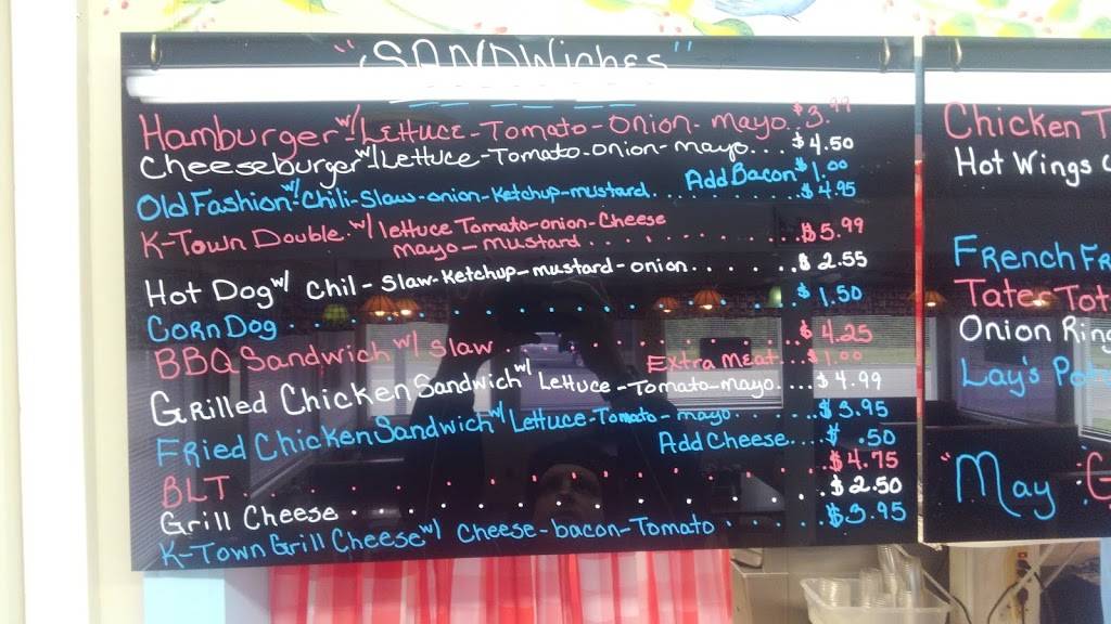 K-Town Cafe & Ice Cream | restaurant | 421 Hampton St, Kershaw, SC 29067, USA | 8034756700 OR +1 803-475-6700