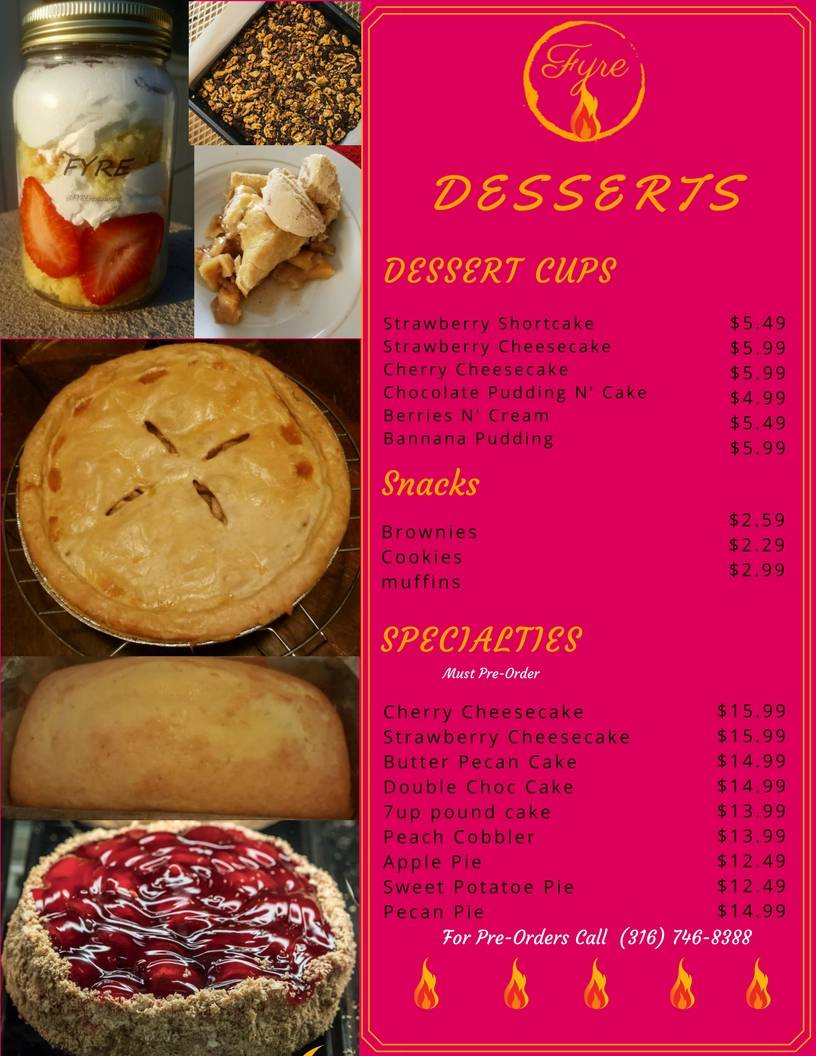 FYRE | meal delivery | Box 9364, Wichita, KS 67277, USA | 3168540677 OR +1 316-854-0677