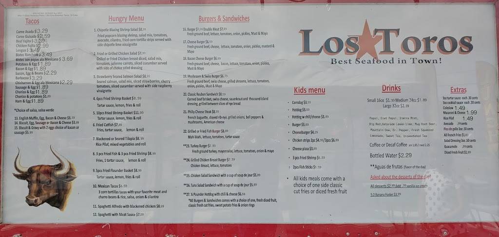 Los Toros Tacos and burgers | restaurant | 802 W Point Rd, Corpus Christi, TX 78416, USA | 3617307312 OR +1 361-730-7312