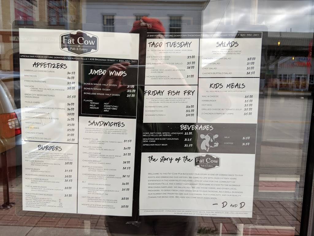The Fat Cow | restaurant | 406 Broadway St, Sheboygan Falls, WI 53085, USA | 9205502411 OR +1 920-550-2411