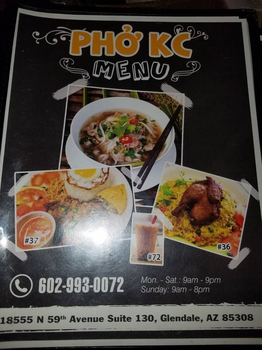 Pho KC | restaurant | Glendale, AZ 85308, USA | 6029930072 OR +1 602-993-0072