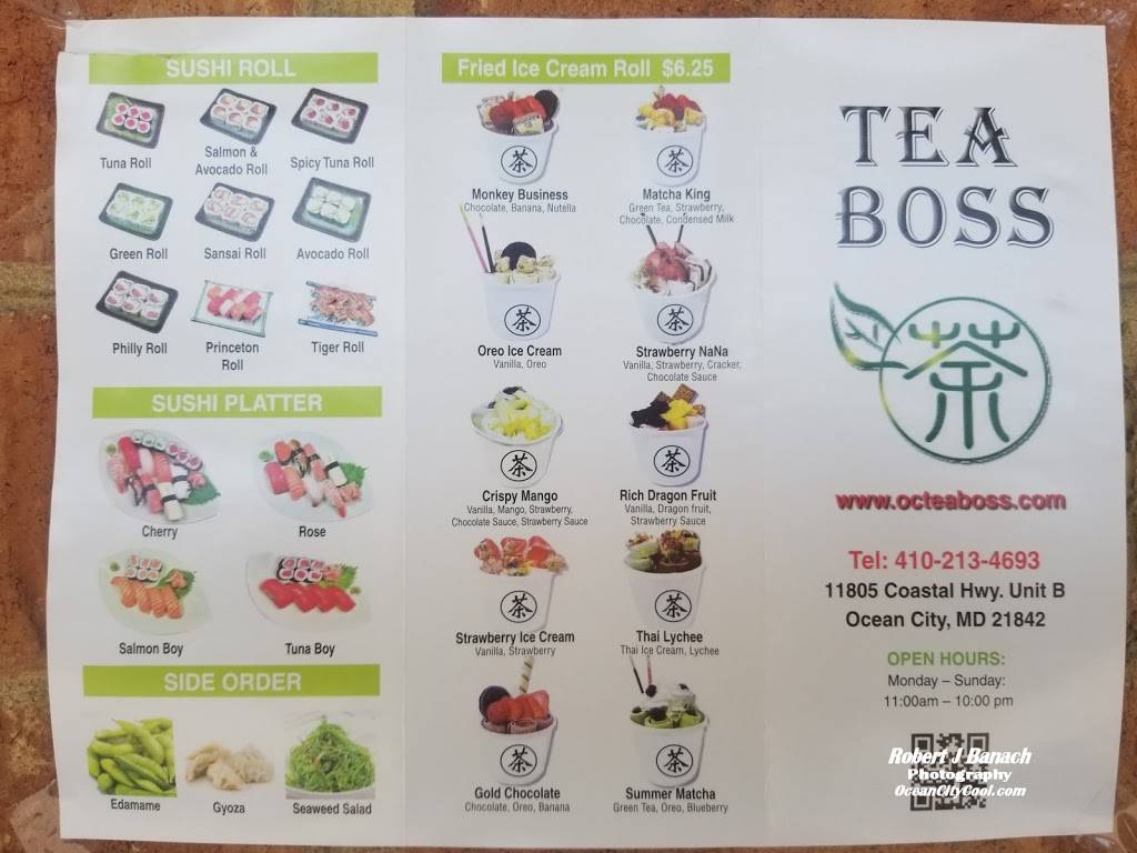 Tea Boss | meal takeaway | 11805 Coastal Hwy unit b, Ocean City, MD 21842, USA | 4102134693 OR +1 410-213-4693