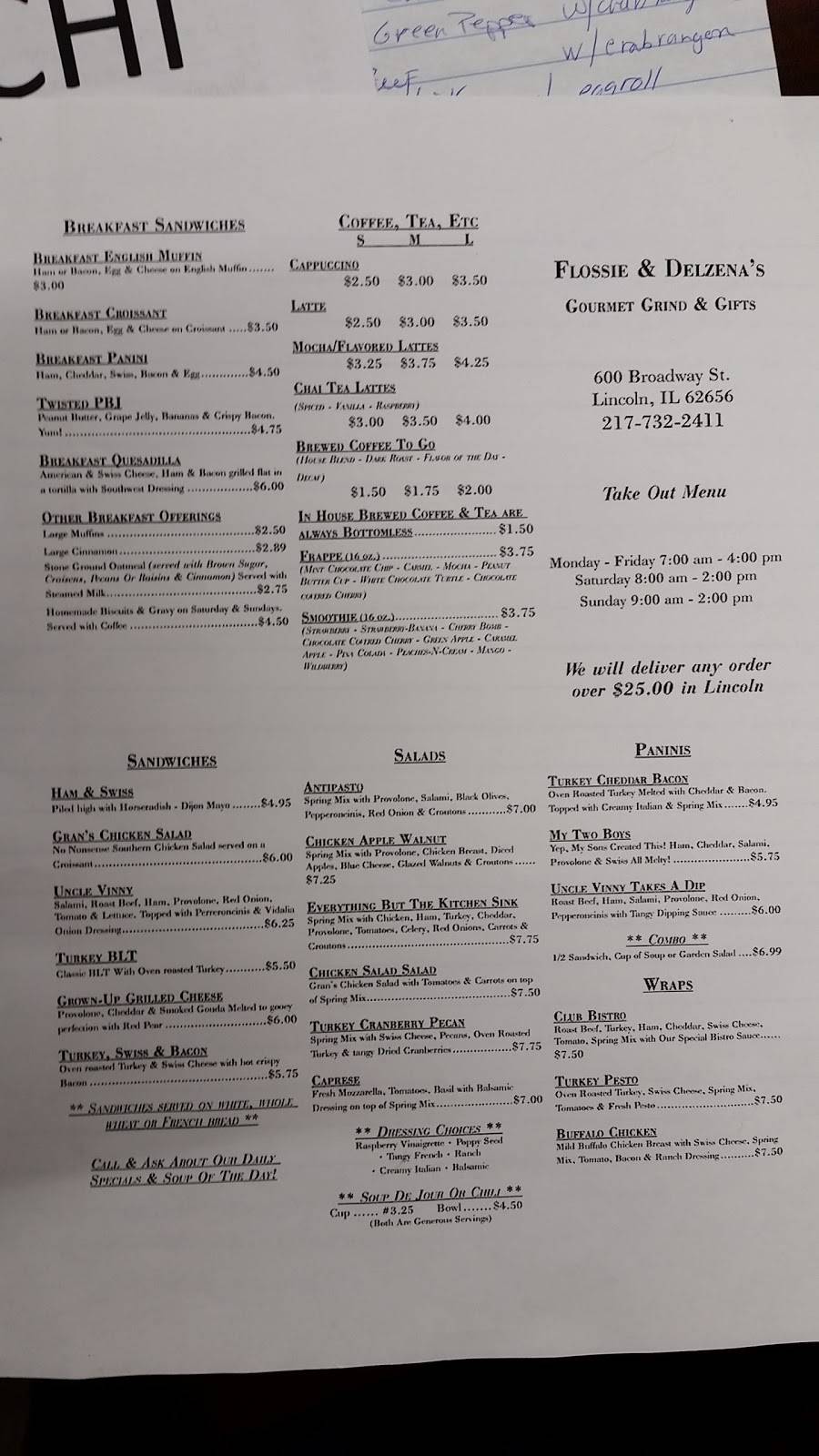Flossie & Delzenas | restaurant | 600 Broadway St, Lincoln, IL 62656, USA | 2177322411 OR +1 217-732-2411
