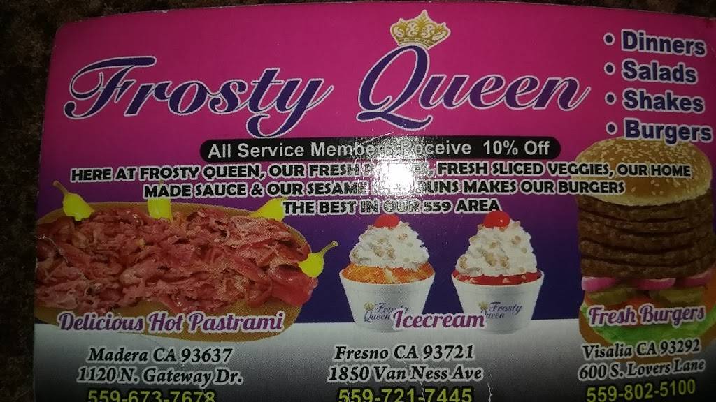 Daves Frosty Queen | restaurant | 600 S Lovers Ln, Visalia, CA 93292, USA | 5598025100 OR +1 559-802-5100