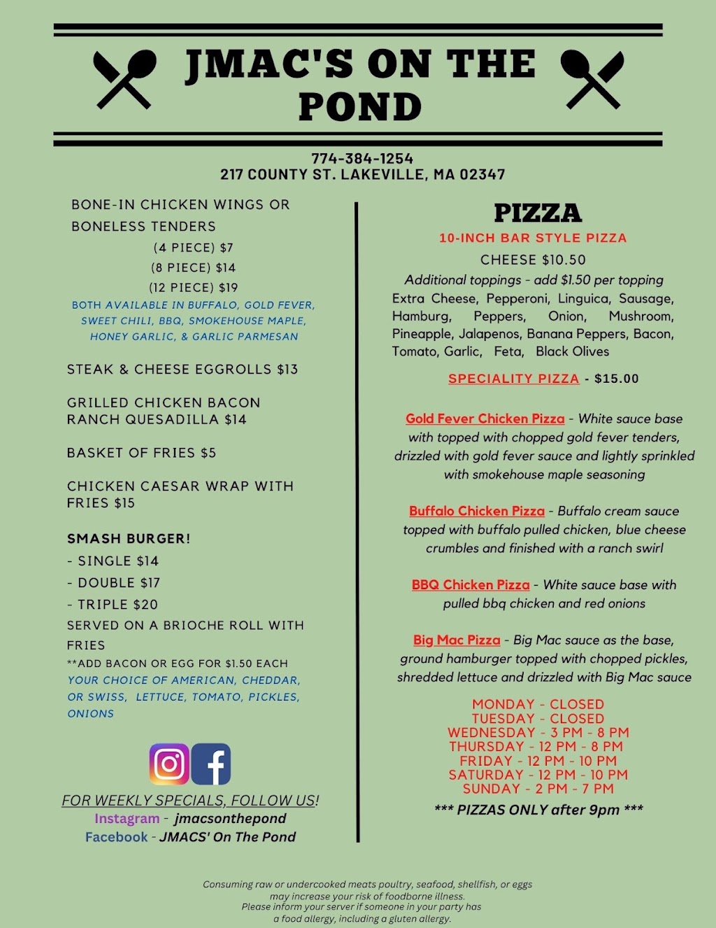 JMACs On The Pond | restaurant | 217 County St, Lakeville, MA 02347, USA | 7743841254 OR +1 774-384-1254