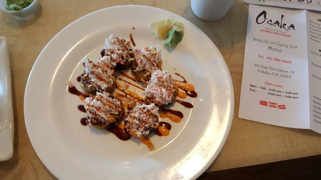 Osaka Hibachi & Sushi | restaurant | 302 E 1st St, Vidalia, GA 30474, USA | 9123804063 OR +1 912-380-4063