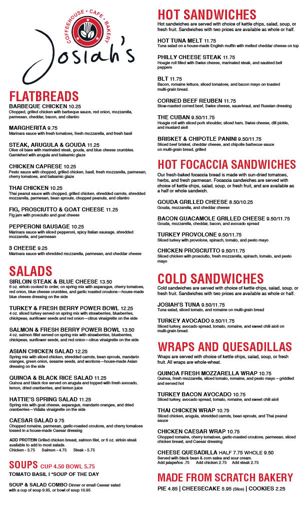 Josiah’s Coffeehouse & Café | restaurant | 104 W 12th St, Sioux Falls, SD 57104, USA | 6057598255 OR +1 605-759-8255