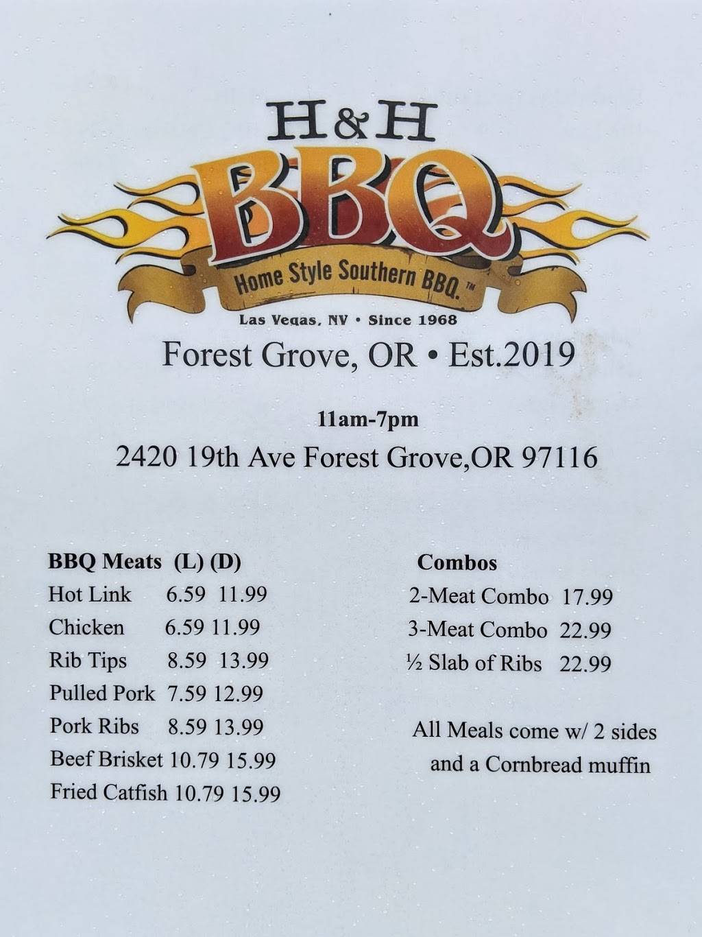 H&H BBQ | restaurant | 2420 19th Ave, Forest Grove, OR 97116, USA | 9712788729 OR +1 971-278-8729