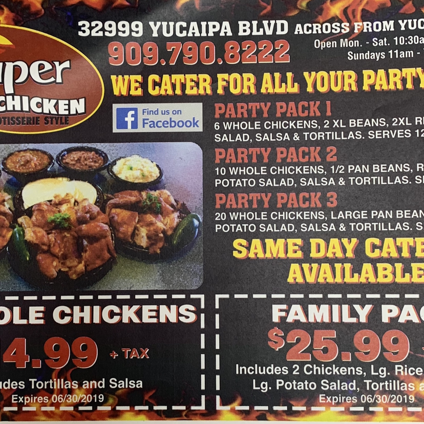 Super Chicken | restaurant | 32999 Yucaipa Blvd #112, Yucaipa, CA 92399, USA | 9097908222 OR +1 909-790-8222